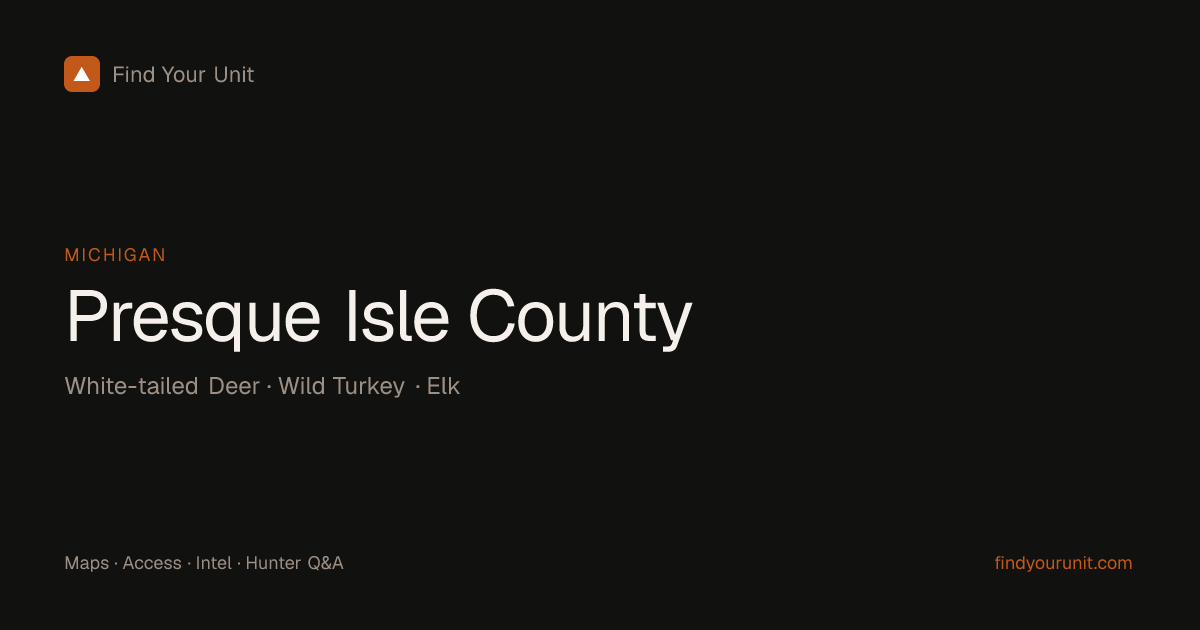 Presque Isle County, Michigan — Hunting Unit Map, Access & Season Info ...